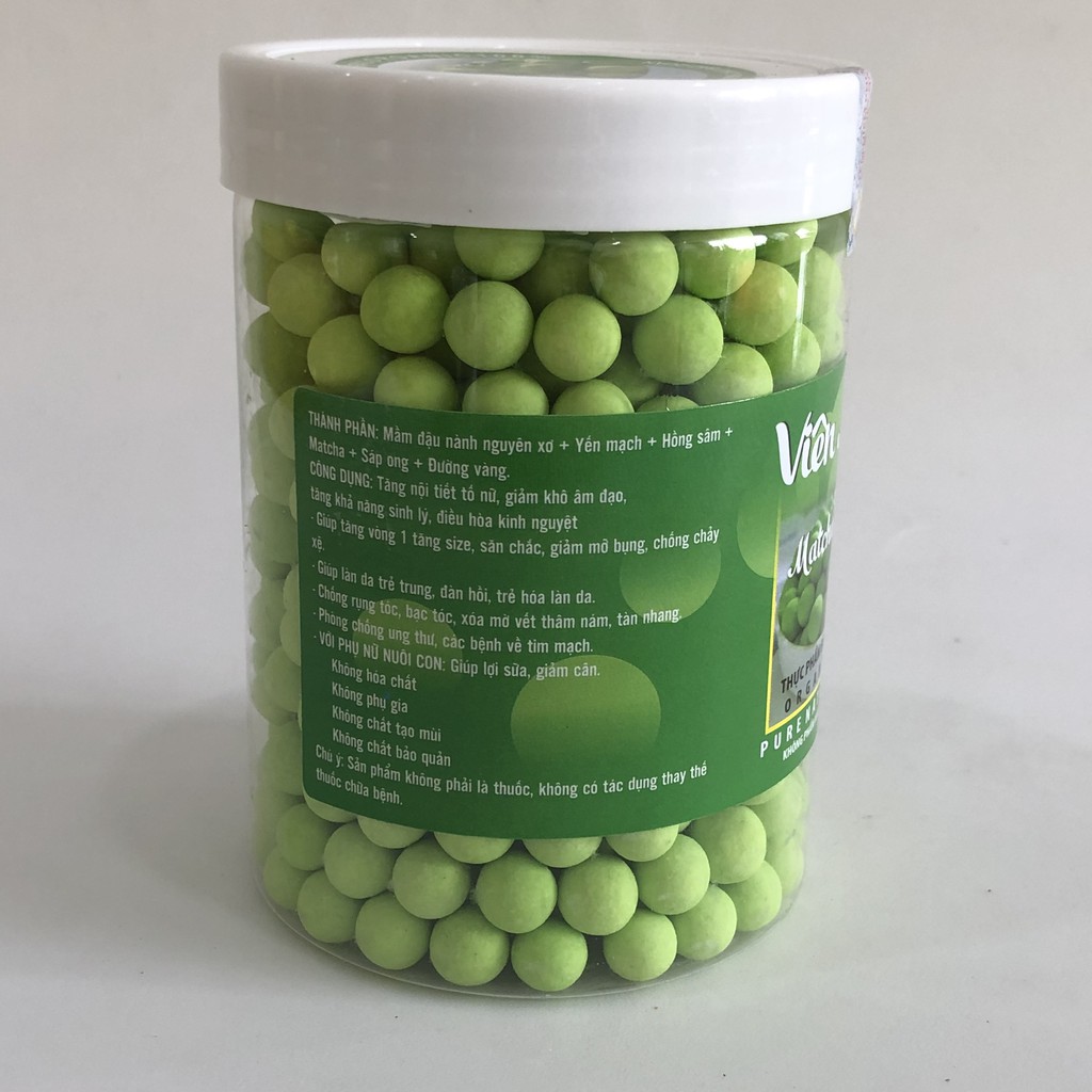 Sỉ 500gr Viên Kẹo Mầm Đậu Nành Matcha Nở Ngực, Tăng Vòng 1, Đẹp Da có Chứng Nhận An Toàn Thực Phẩm-Handmade