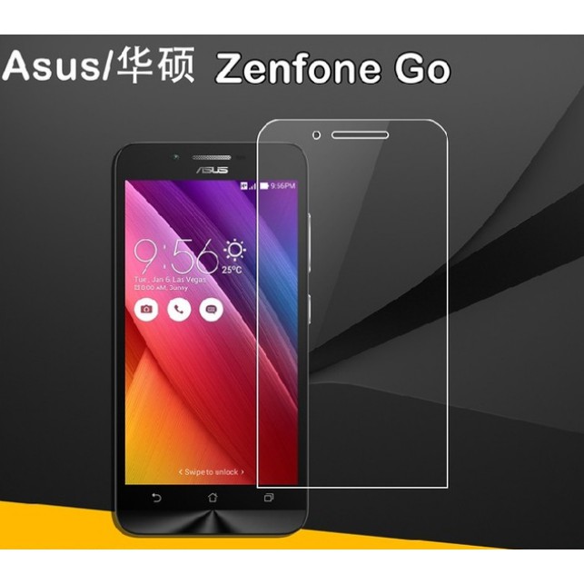 Kính cường lực Asus Zenfone Go kính trong suốt mài cạnh tặng kèm khăn lau.