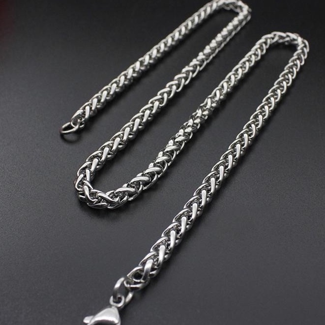 DÂY CHUYỀN THÉP  5mm KHÔNG GỈ HIPHOP RAPPER NAM WHEAT CHAIN THÉP KHÔNG GỈ BY MAMA KING