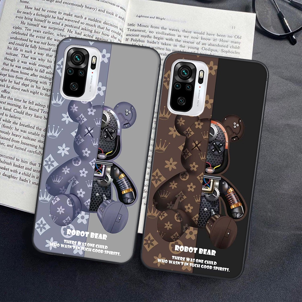 Ốp lưng Xiaomi REDMI NOTE 10 in hình Gấu nâu - hồng, Gấu Be@rick  cực CUTE, DỄ THƯƠNG