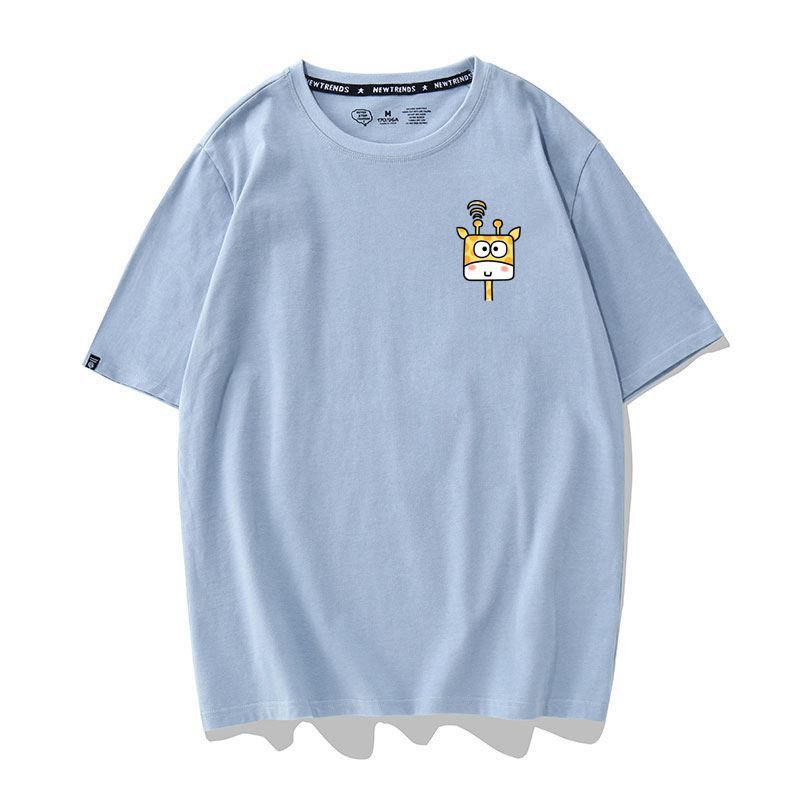 [Hàng Xịn, Giá Tốt] Áo Phông Thun Nữ Tay Ngắn Icon Họa Tiết Hươu Cao Cổ  Hàn Quốc - Unisex - Cotton - Mã AT026