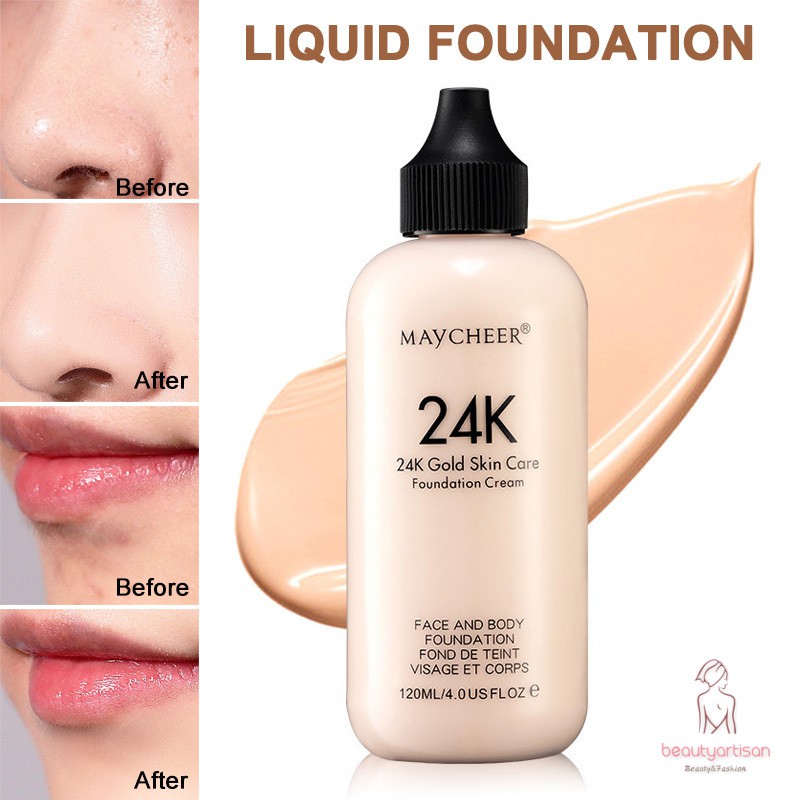 Kem nền che khuyết điểm giữ ẩm lâu trôi vàng 24K MAYCHEER