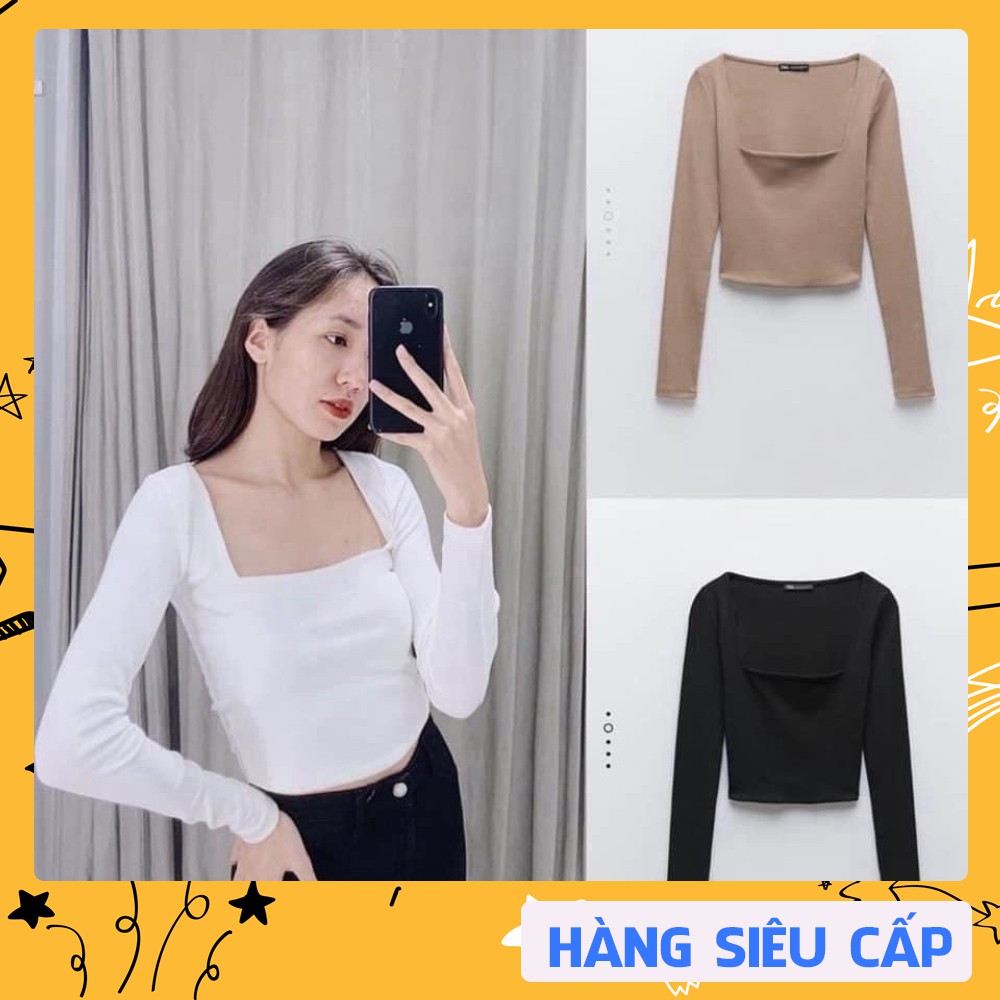 Áo len zip cổ vuông co giãn giữ nhiệt body - Thun tăm cổ khoét sâu dáng ôm Nữ HOT [S11]
