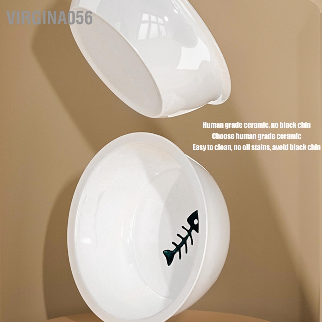 Virgina056 Vật nuôi đôi gốm chống trượt Thiết kế nghiêng có thể tháo rời khay đựng vật với giá đỡ kim loại cho chó mèo