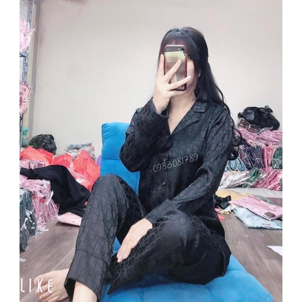 Bộ Pijama Chất Lụa Gấm Tay Dài- Quần Dài