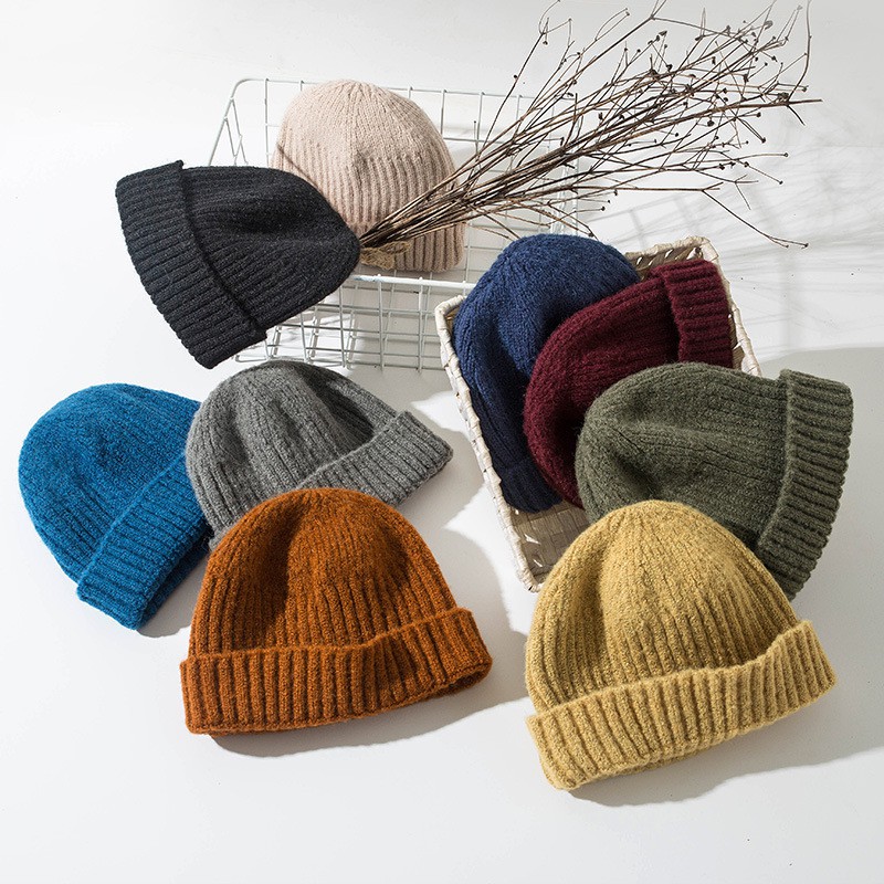 Mũ Len Beanie Retro Nam nữ Unisex Mũ Len đan Yuppie Dưa hấu Checkin Đà Lạt Mũ Len nồi Landlord Hàn Quốc