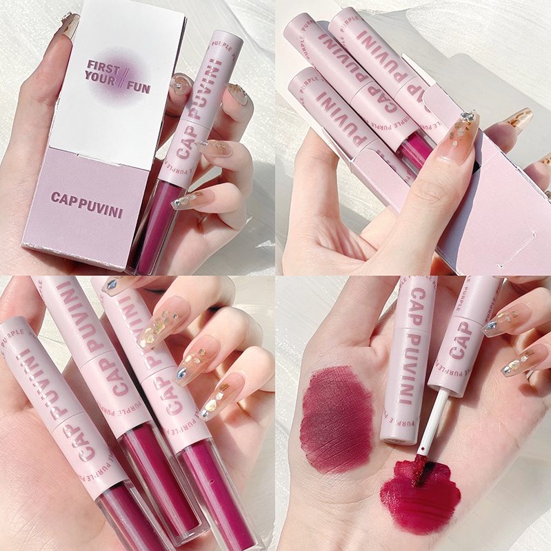 Son Kem Hai Đầu Cappuvini Tông Lì Chống Dính Cốc Chống Nước Lâu Trôi