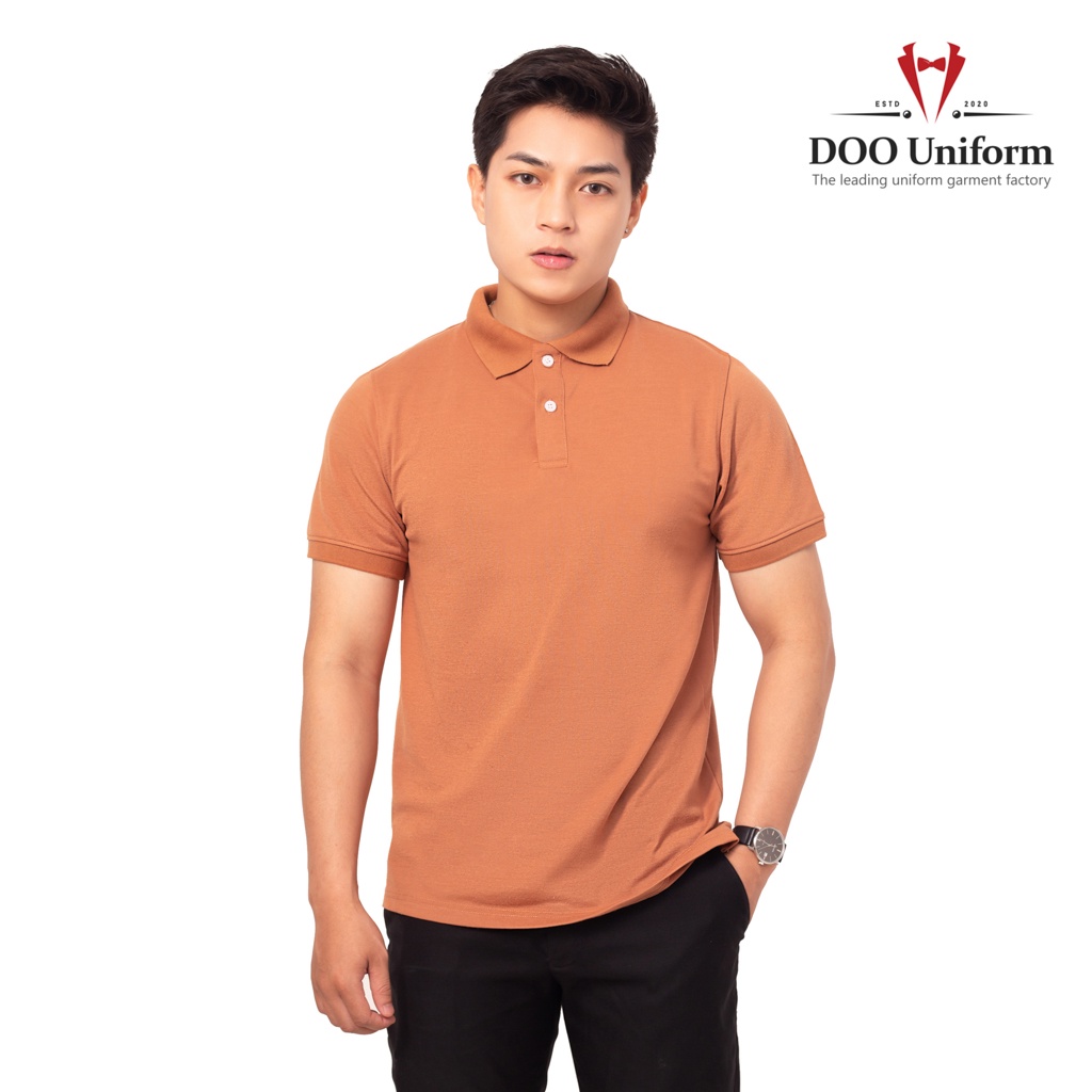 Áo polo cotton trơn nam chất liệu cá sấu mềm mịn, thấm hút mồ hôi DOO UNIFORM loại chính hãng