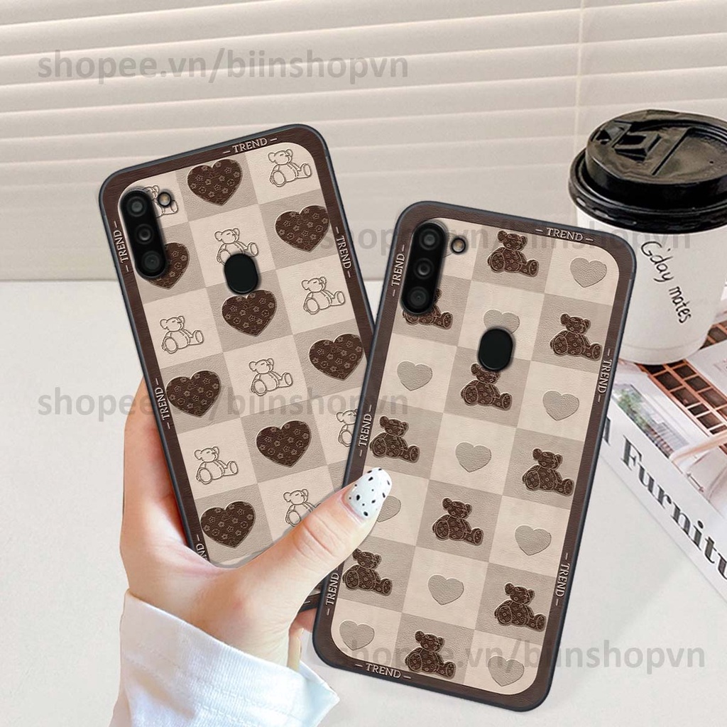 Ốp Samsung A11 / M11 caro trái tim nhiều màu sắc, đầy cá tính, khẳng định phong cách