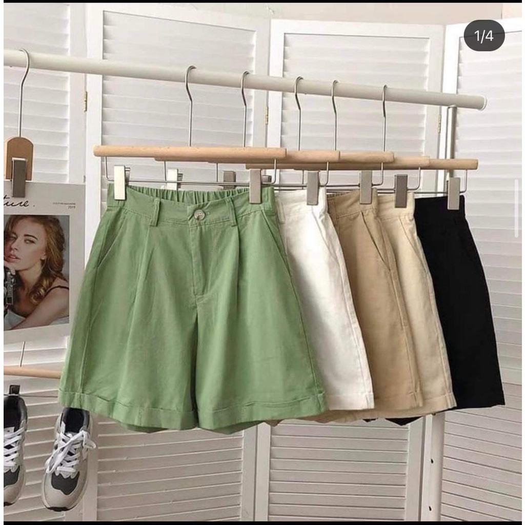 Quần short thô kaki lật lai 601 phong cách hàn quốc