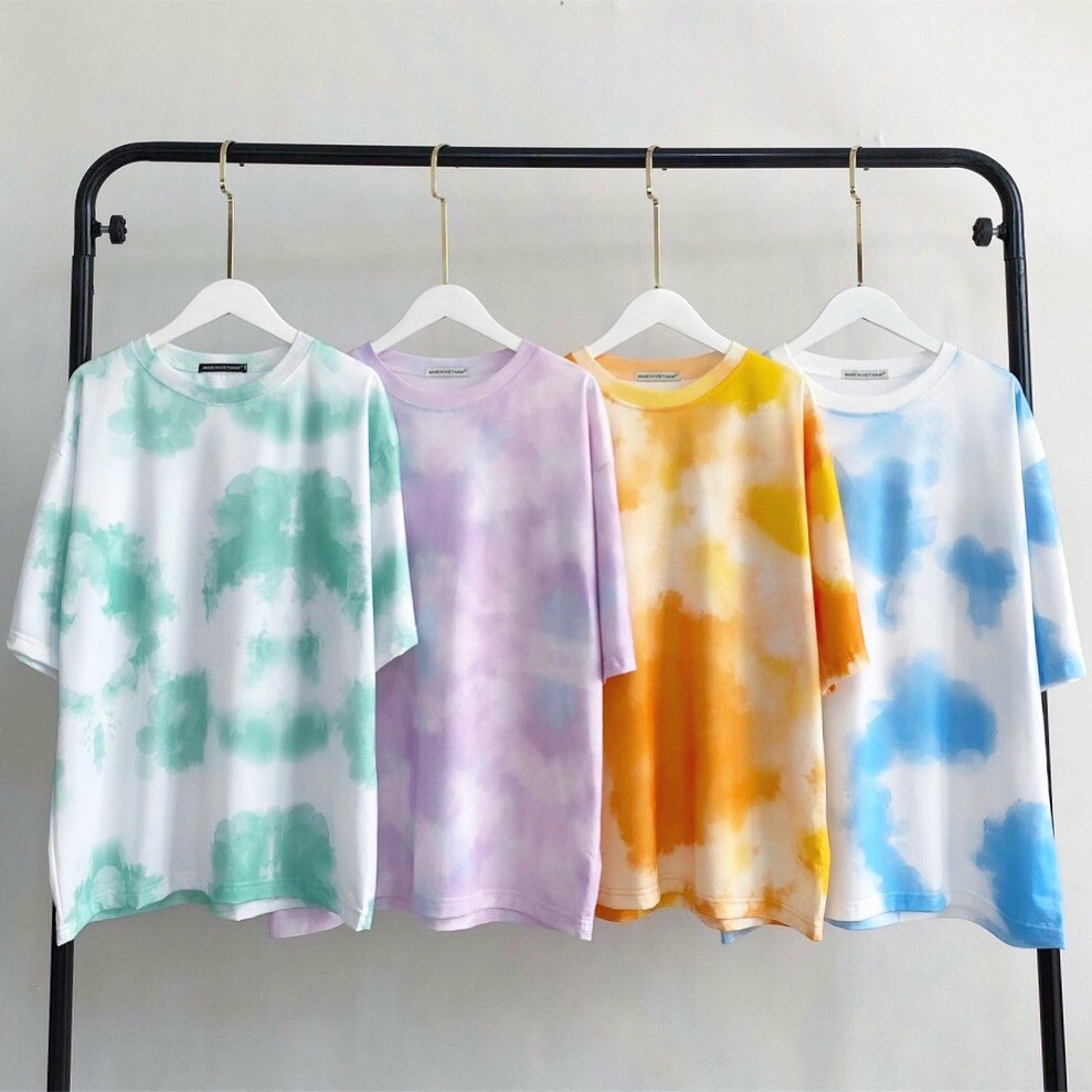 Áo Thun Tie Tee Tay Lửng Dáng Rộng - Áo Thun Loang Màu Tie Dye Tay Lỡ Form Rộng Unisex - MM