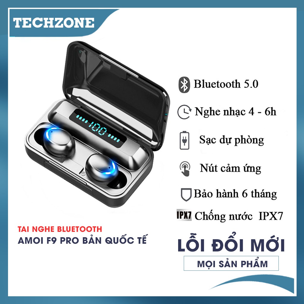 [ FREE SHIP ] Tai Nghe Bluetooth True Wireless Amoi F9 Pro Bản Quốc Tế | Âm Thanh Cực Hay - Bh 6 tháng