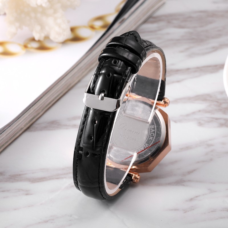 Đồng Hồ Nữ DIMINI 2088 Mặt 3D Mặt Bát Giác Dây Da Bóng Trẻ Trung Thời Trang | BigBuy360 - bigbuy360.vn
