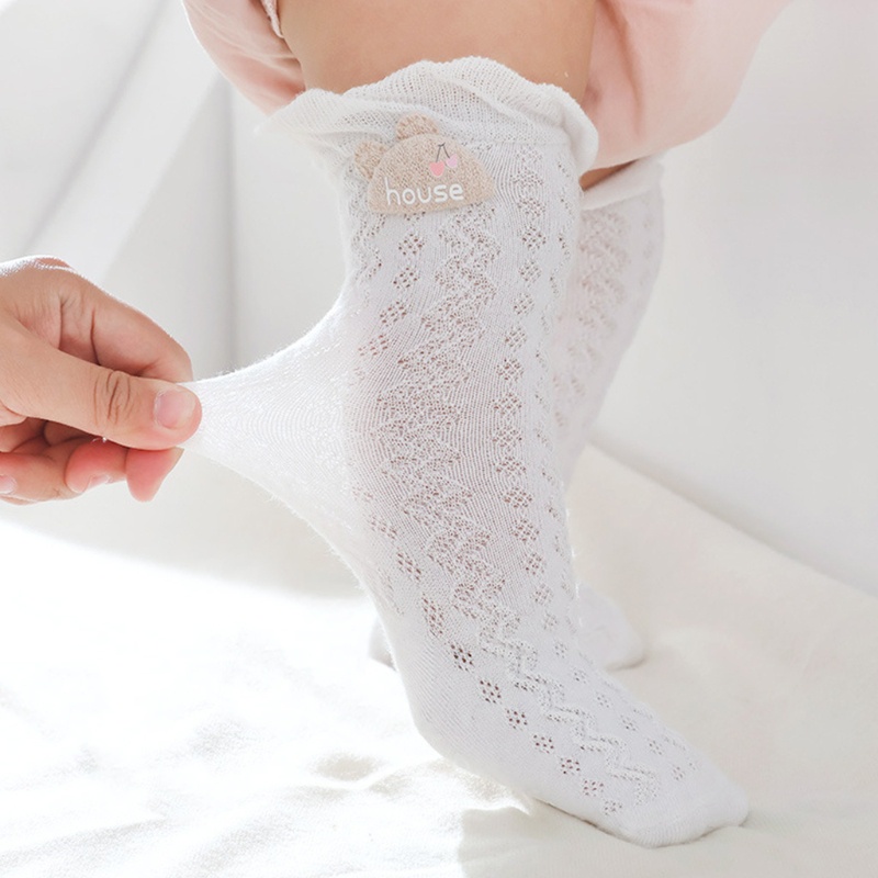 Vớ Ren Lưới Mỏng Cao Qua Gối Chống Muỗi Họa Tiết Hoạt Hình Thời Trang Mùa Hè Cho Bé