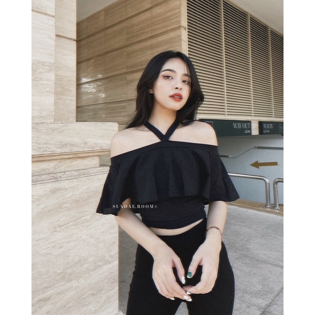 Áo trễ vai dây chéo Deros