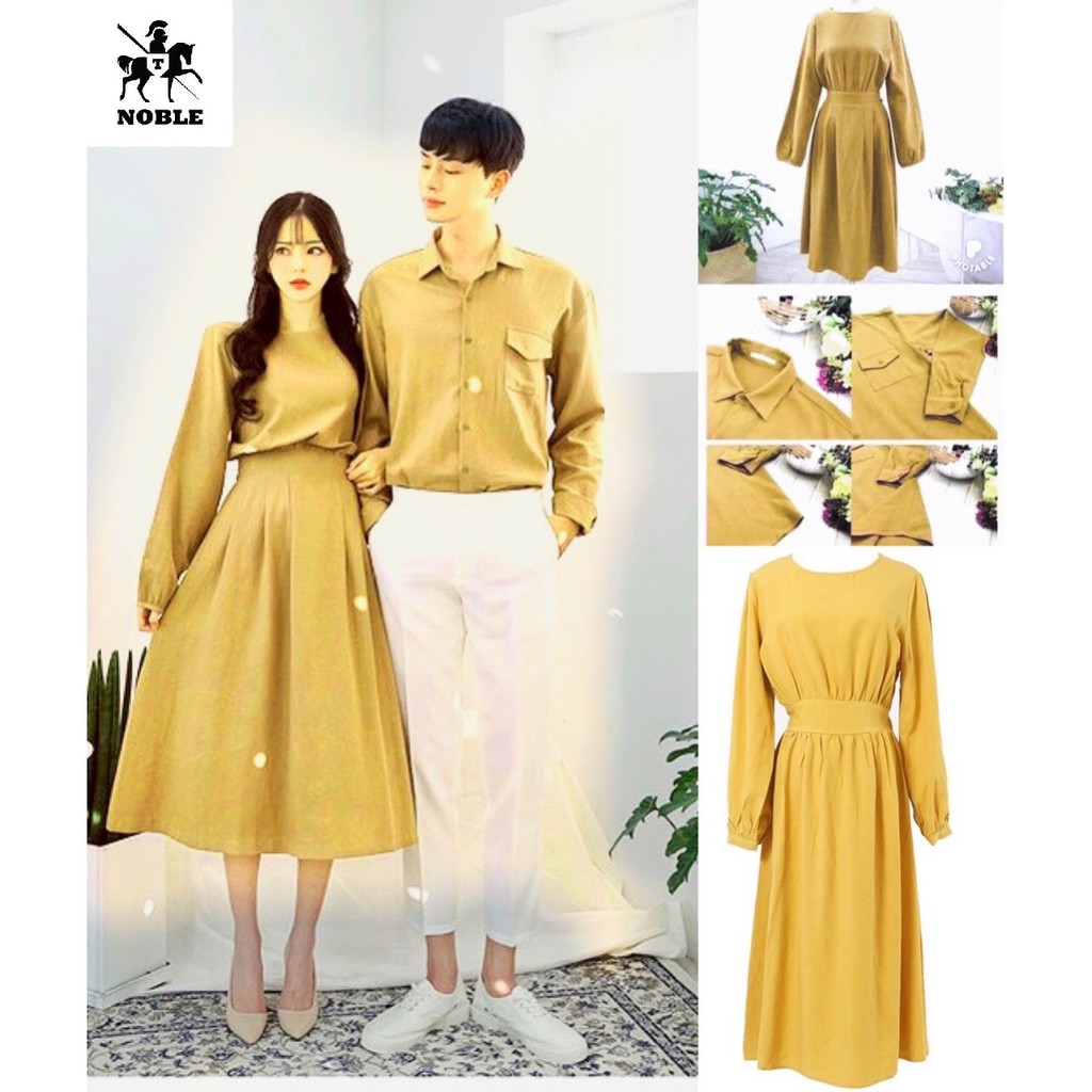 [] Set đồ đôi áo sơ mi nam đầm nữ thanh lịch, đồ cặp chụp hình couple thời trang ...