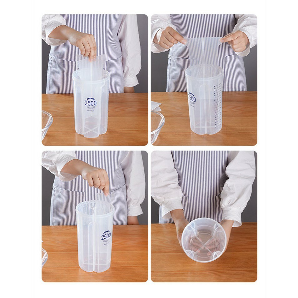 PVN32165 Hộp Bảo Quản Thực Phẩm, Lọ, Hũ Nhựa Trong Suốt 1500ml/2500 Nhiều Ngăn Đựng Gia Vị,Đồ Khô, Ngũ Cốc T2 .