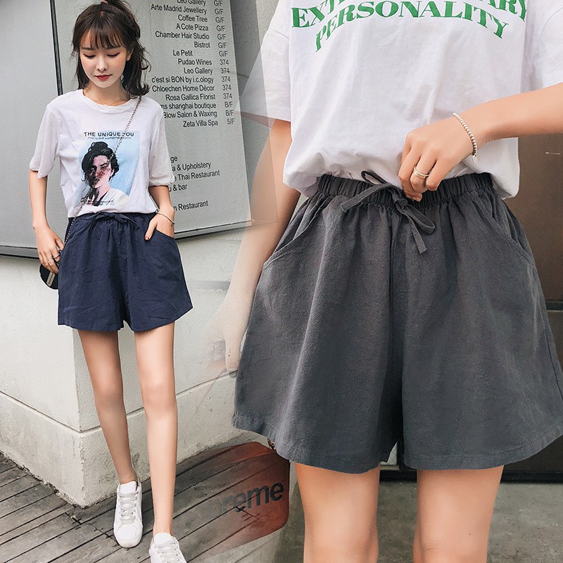 Quần ngắn lưng cao thời trang Hàn Quốc dành cho nữ