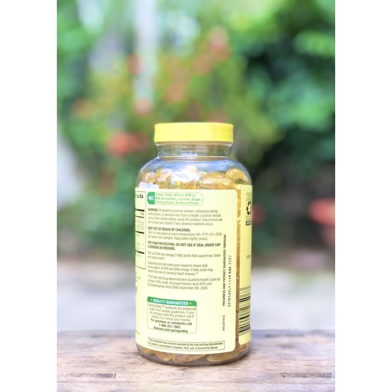 180 viên dầu cá hương chanh spring valley | Thế Giới Skin Care