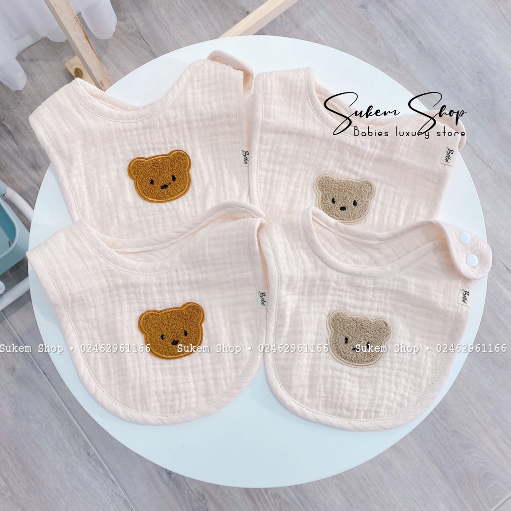 Yếm Xô/Yếm BéBé Vải Xô Muslin Mềm Mại Họa Tiết Hàn Quốc Siêu Xinh