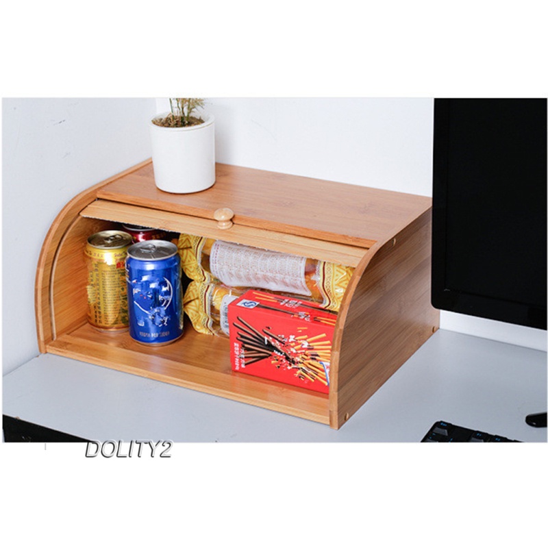 Hộp đựng bánh mì bằng gỗ dạng nắp cuộn tiện dụng