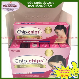 Hộp 12 que thử thai chip chip, hàng chuẩn cho kết quả nhanh và chính xác