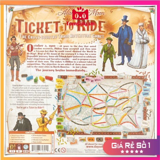 Đồ Chơi Board Game Ticket To Ride US Bản Đồ Nước Mỹ Tiếng Anh Chuẩn Quốc Tế