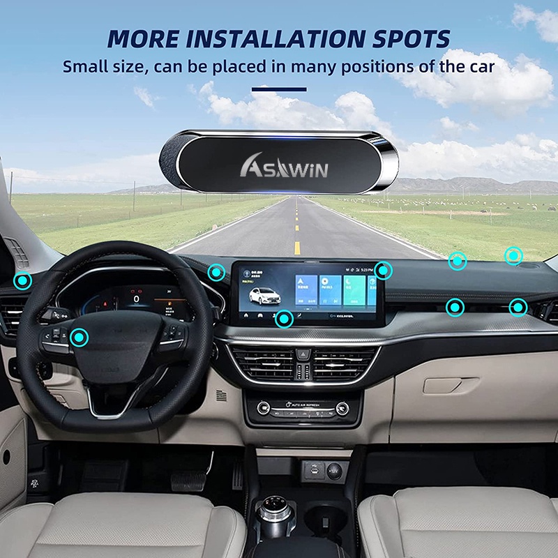 Giá đỡ điện thoại ASAWIN nam châm siêu mạnh với tấm kim loại gắn bảng điều khiển xe hơi phù hợp với mọi điện thoại