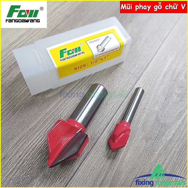 Mũi phay gỗ hình chữ V, cốt 6.35mm và 12.7mm