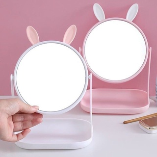 Gương trang điểm tai thỏ xoay 360 để bàn