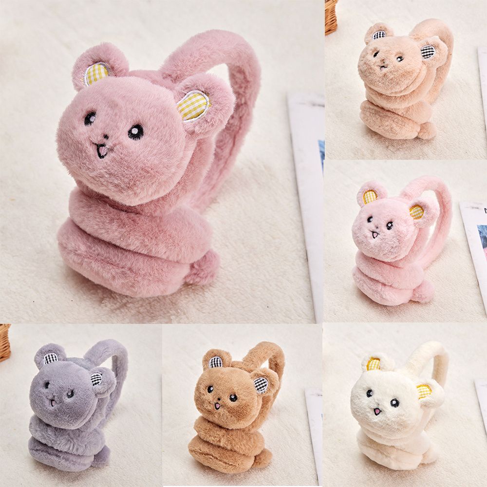 Chụp Tai Giữ Ấm Hình Gấu Hoạt Hình Thu Gọn Đa Màu Cho Trẻ Em