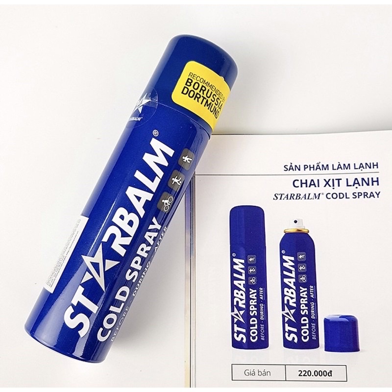 Chai xịt làm lạnh cơ STARBALM COLD SPRAY SPORT CARE 150ml giảm ngay các vết bầm tím bông gân