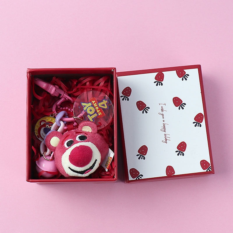 Móc Khóa Hình Gấu Dâu Tây Hoạt Hình Dễ Thương