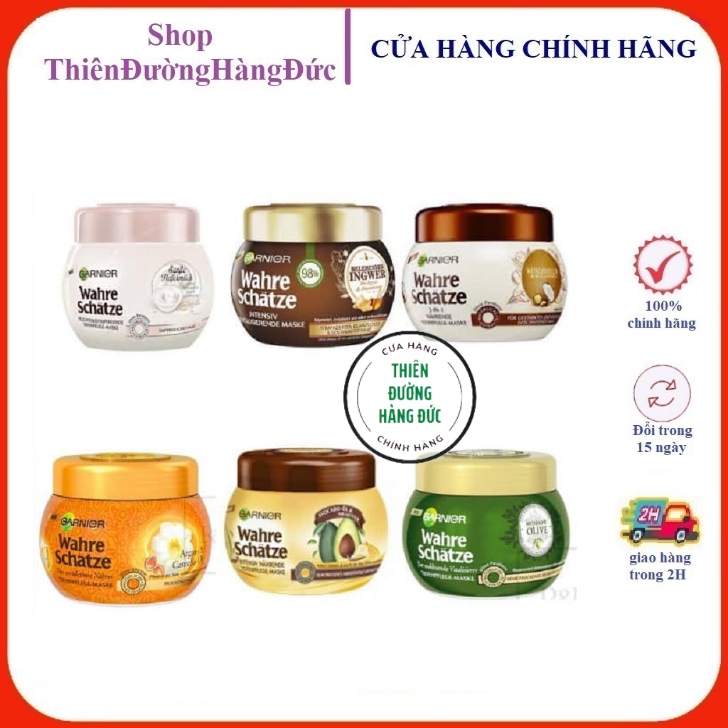 Kem ủ tóc dưỡng tóc Garnier Wahre schätze Pháp 300ml