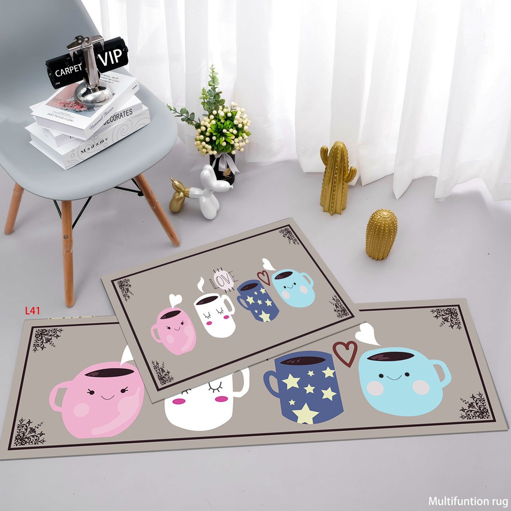 Bộ Thảm Bếp, Thảm Lau Chân Thấm Trang Trí Phòng Ngủ 40x60cm Mẫu Mới Dễ Thương Hiện Đại