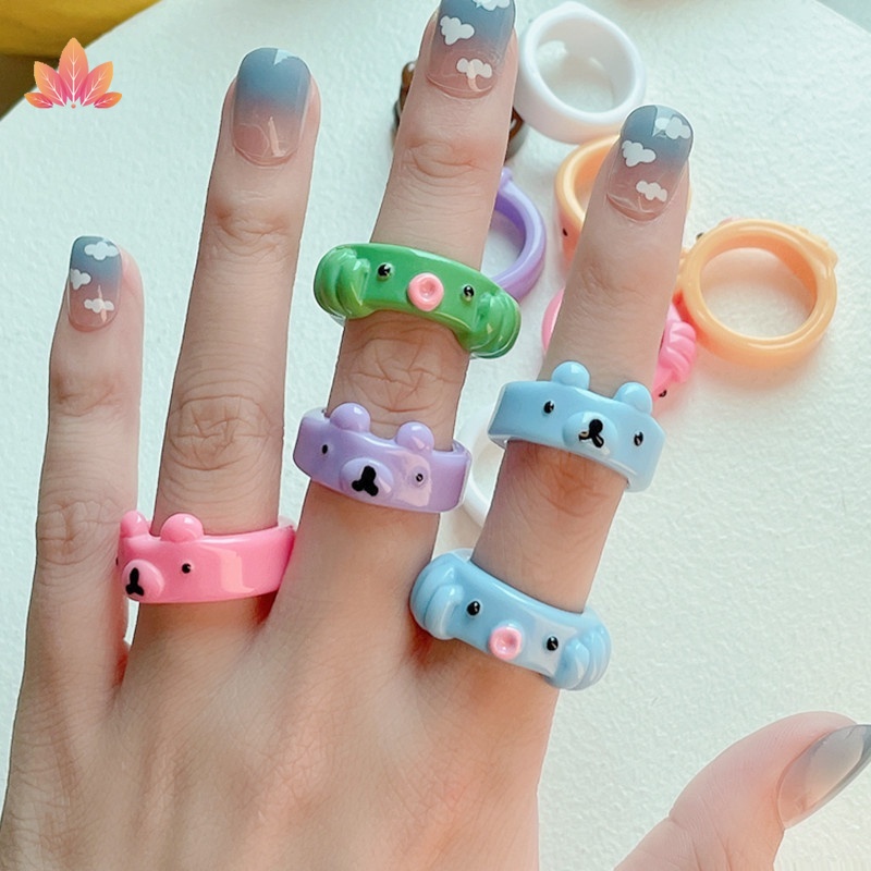 Nhẫn Acrylic Hình Bạch Tuộc Hoạt Hình Dễ Thương Thời Trang Unisex JP5