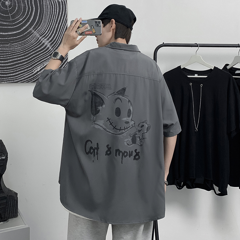 Áo Sơ Mi Ngắn Tay In Họa Tiết Hoạt Hình Thời Trang Dành Cho Nam | BigBuy360 - bigbuy360.vn