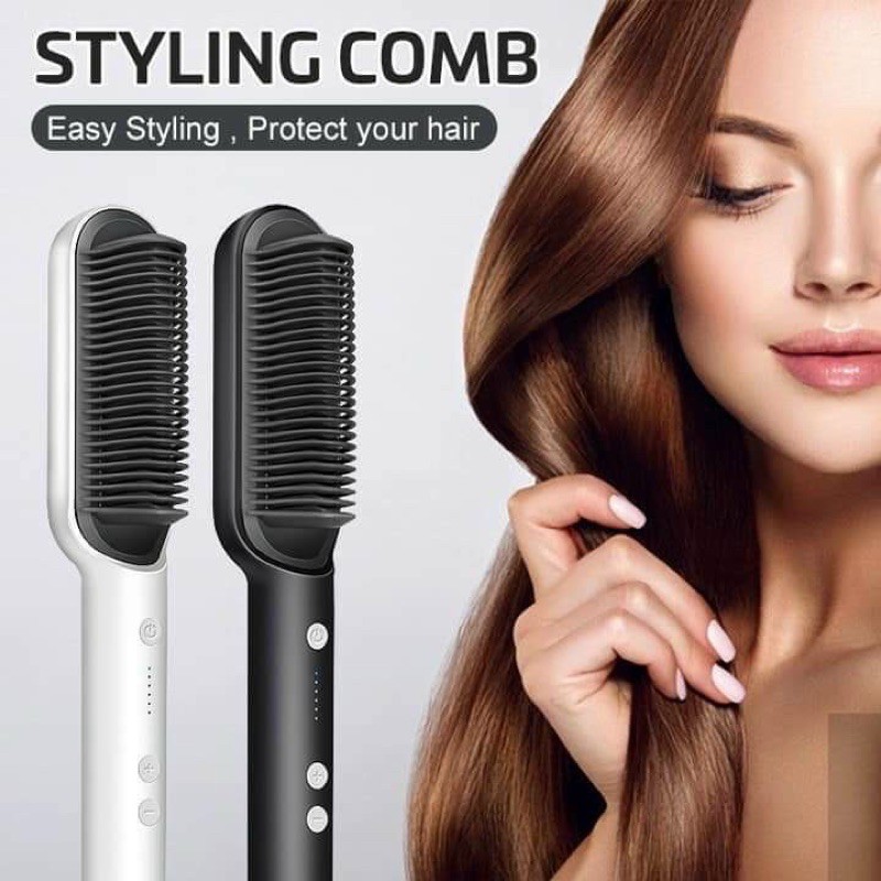 LƯỢC ĐIỆN TẠO KIỂU TÓC 4 IN 1 ĐA NĂNG DƯỠNG TÓC BÓNG MƯỢT HẢI STRAIGHTENER