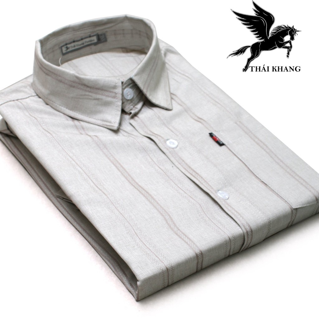 [Mã FAMAYMA2 giảm 10K đơn 50K] áo sơ mi nam trung niên ngắn tay vải đũi sọc dọc size từ 50- 85kg | BigBuy360 - bigbuy360.vn