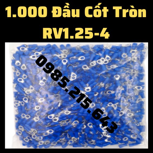 1000 Đầu cos tròn, cos tròn, cos, cos khuyên, đầu cos chữ o, rv1.25-4 [COS ĐỒNG]