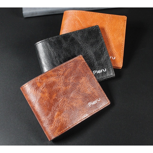 Ví Nam Da Cao Cấp Thương Hiệu Pieru,Bóp Da PU Xịn Nhiều Ngăn Đẳng Cấp Nam Tính Phong Cách Hàn Quốc