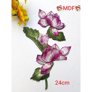 miếng thêu kết áo hình cành hoa sen
