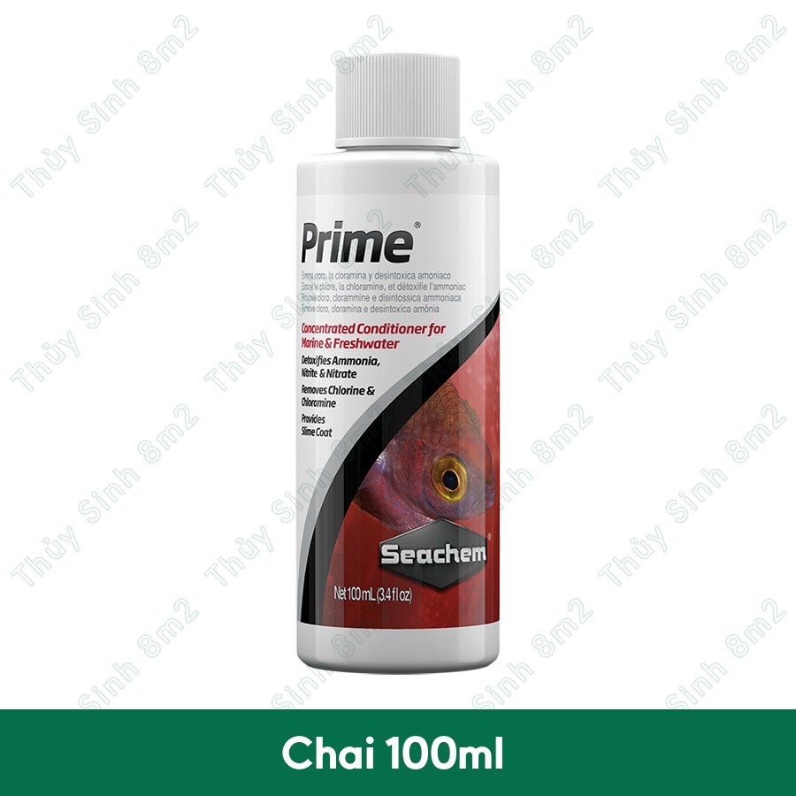 Khử Độc Nước Hồ Cá Tép SEACHEM Prime - Khử Clo nước máy, Cloramin, Amoniac, NO2, NO3, kim loại nặng - 8m2