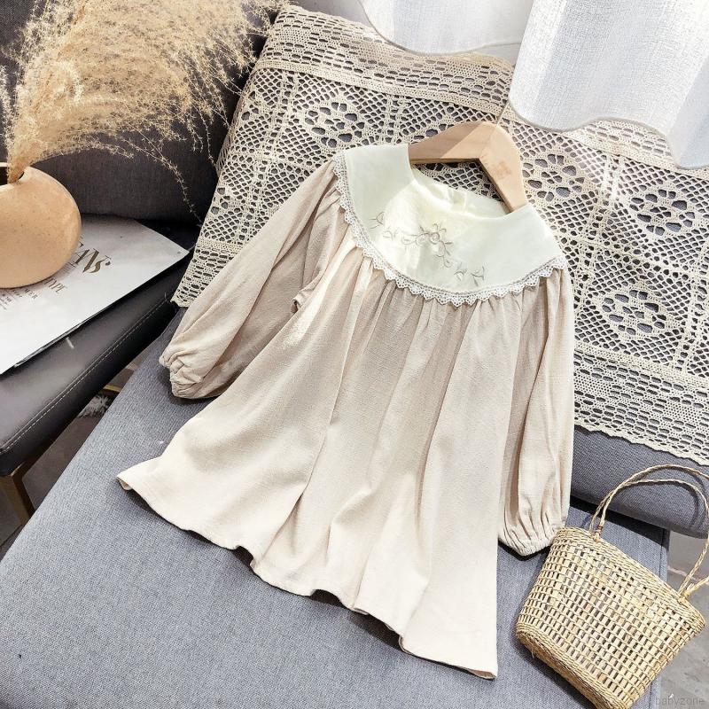 Đầm Công Chúa Tay Dài Thêu Họa Tiết Phong Cách Phương Tây Dành Cho Bé Gái