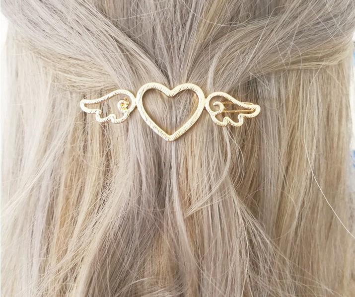 Kẹp Tóc Kim Loại Hình Trái Tim Đáng Yêu Phong Cách Hàn Quốc Cho Nữ