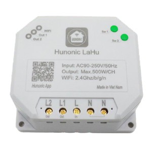 Công Tắc Điện Thông Minh Hunonic Lahu 2 Kênh điều khiển từ xa qua điện thoại