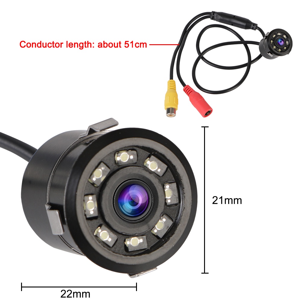 Camera 8 LED CCD Góc Rộng 170 Độ Chống Thấm Nước° Camera Quan Sát Phía Sau Xe Hơi Tầm Nhìn Ban Đêm | BigBuy360 - bigbuy360.vn