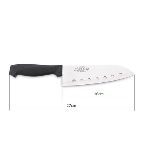 Dao Inox nhà bếp Echo Silver Edge 27cm Echo có lỗ trên lưỡi dao Nhật Bản