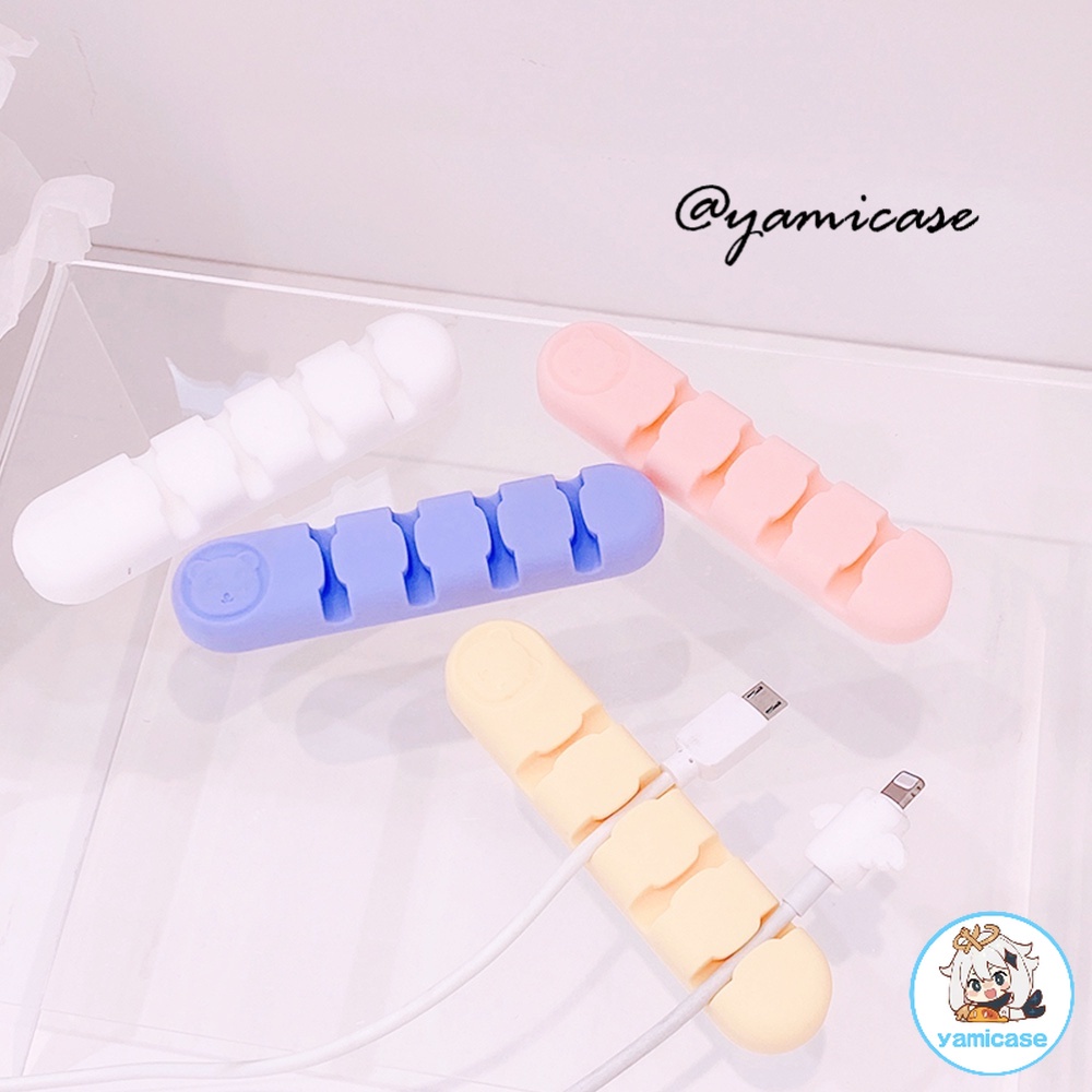 Dụng Cụ Cố Định Cáp Sạc Để Bàn Hình Bánh macaron Dễ Thương