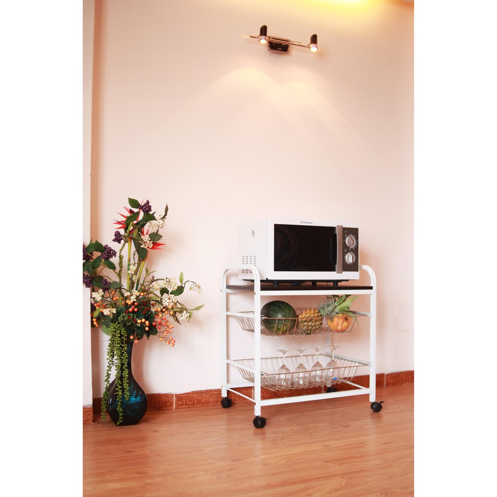 Kệ lò vi sóng, lò nướng  Khung sắt Gỗ MDF YL183 - 67.5cm x 59cm x 40cm | BigBuy360 - bigbuy360.vn